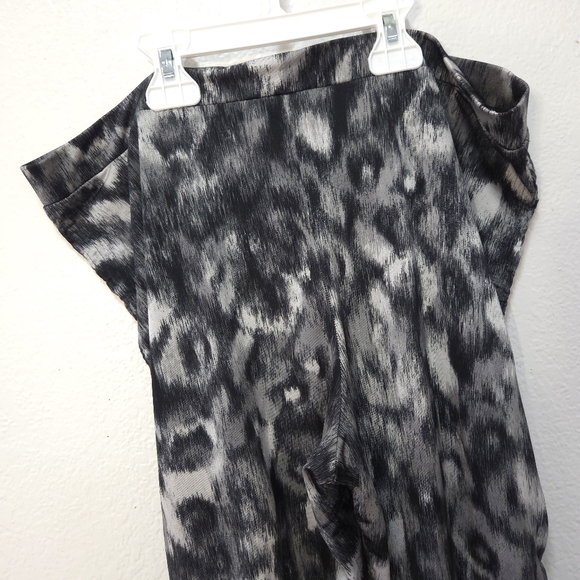 Armani Exchange Animal Print Leggins Ruffle BlackWhite Exercise Pants Size Large - Picture 6 of 11